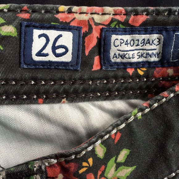 Miss Me Cargo Ankle Skinny Jeans Sz 26 x 29 Black Floral Flap Pockets CP4019AK3 - Picture 5 of 9